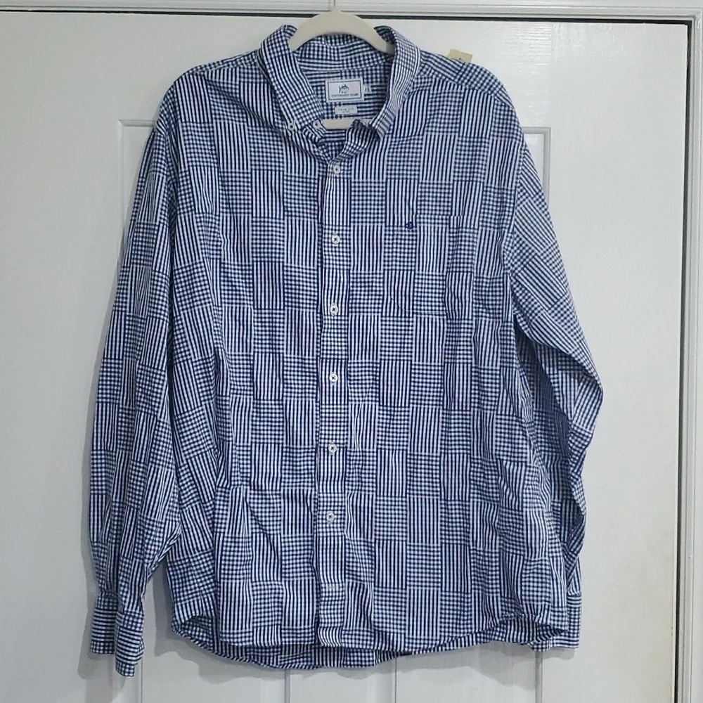 Southern Tide Plaid Long Sleeve Button Down Shirt Size XXL